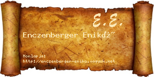 Enczenberger Enikő névjegykártya